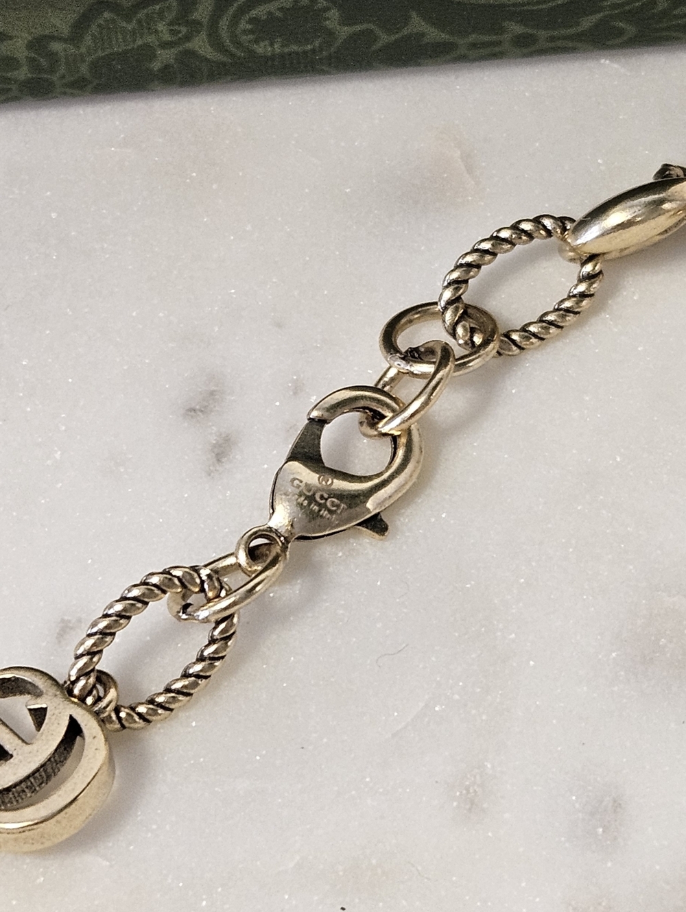 ✨️ GUCCI Gold Plated Interlocking Double GG Link Chain Necklace ✨️ - Picture 5 of 9